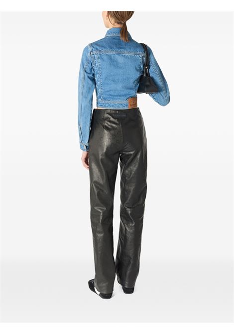 trucker zipped jacket woman blue MARINE SERRE | WJA076ACDEN0002BL05